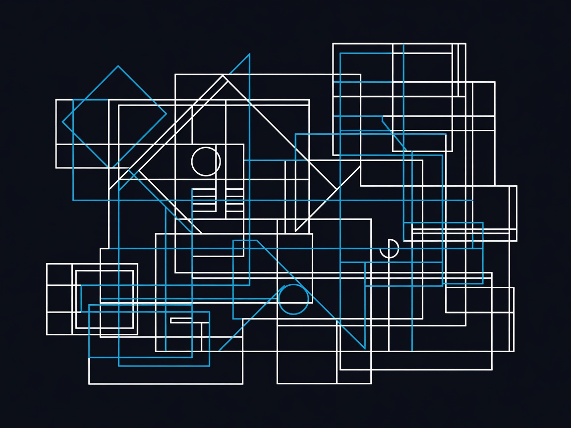 Abstract flat vector illustration of a structural blueprint